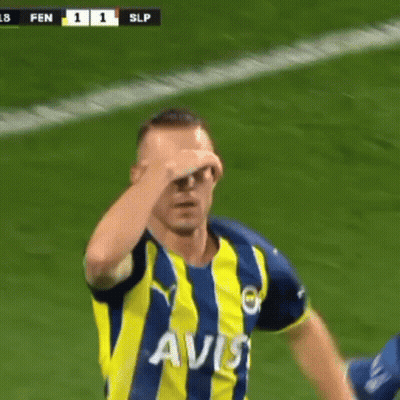 Soccer Player In Blue And Yellow Striped Shirt With Avis GIF