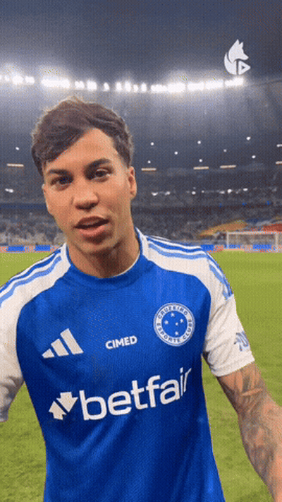 Soccer Player In Blue Betfair Jersey GIF