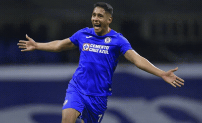 Soccer Player In Blue Cruz Azul Shirt GIF