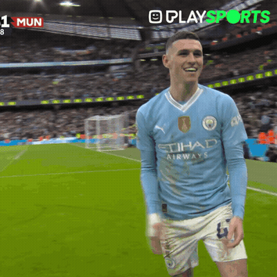 Soccer Player In Blue Etihad Airways Shirt GIF