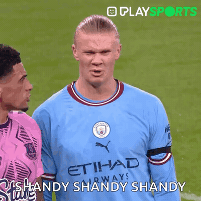 Soccer Player In Blue Etihad Airways Shirt On Field GIF