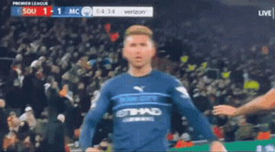 Soccer Player In Blue Jersey In Front Of Crowd GIF