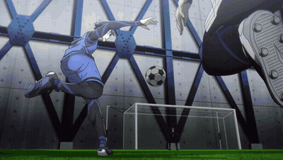 Soccer Player In Blue Jersey Kicking Ball GIF