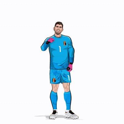 Soccer Player In Blue Jersey Number 1 GIF