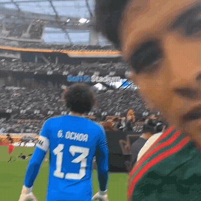 Soccer Player In Blue Jersey Number 13 GIF