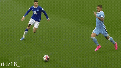Soccer Player In Blue Jersey Number 18 GIF