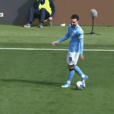 Soccer Player In Blue Jersey Number 22 GIF
