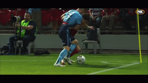 Soccer Player In Blue Jersey Number 24 GIF