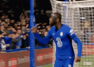Soccer Player In Blue Jersey Number 3 Celebrates Goal GIF