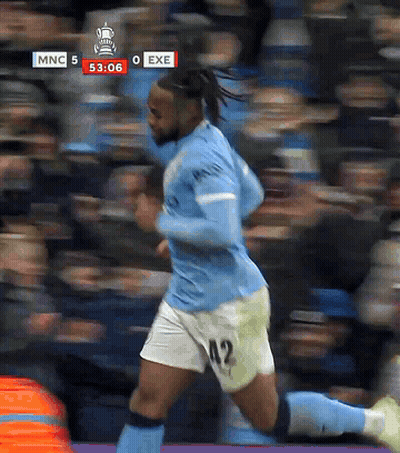 Soccer Player In Blue Jersey Number 42 GIF