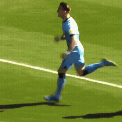 Soccer Player In Blue Jersey Running GIF