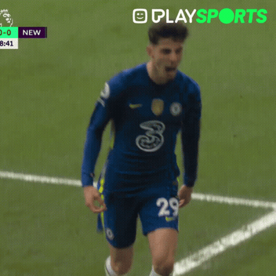 Soccer Player In Blue Jersey With 3 GIF