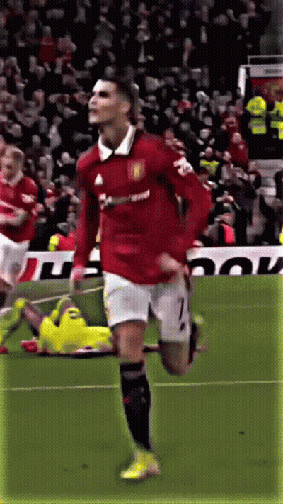 Soccer Player In Blue Jersey With Let GIF