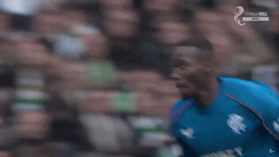 Soccer Player In Blue Jersey With Letter V GIF