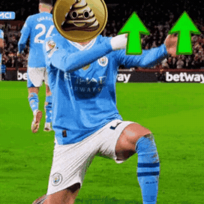 Soccer Player In Blue Jersey With Poop On Head GIF