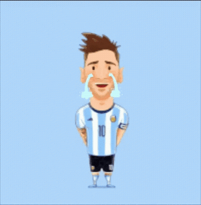 Soccer Player in Blue Rakuten Jersey Arms Outstretched