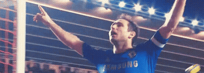 Soccer Player In Blue Samsung Jersey Raising Arms GIF