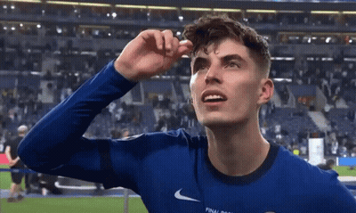 Soccer Player In Blue Shirt Looking Up GIF