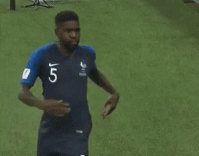 Soccer Player In Blue Shirt Number 5 GIF