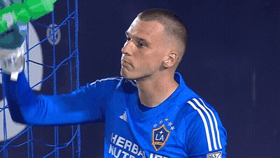 Soccer Player In Blue Shirt Saying LA GIF