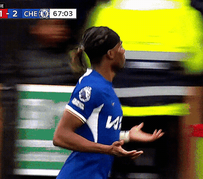 Soccer Player In Blue Shirt Saying VI GIF