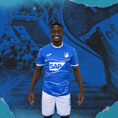 Soccer Player In Blue Shirt With Sap GIF