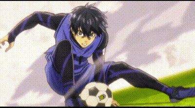 Soccer Player In Blue Uniform Kicking Ball GIF