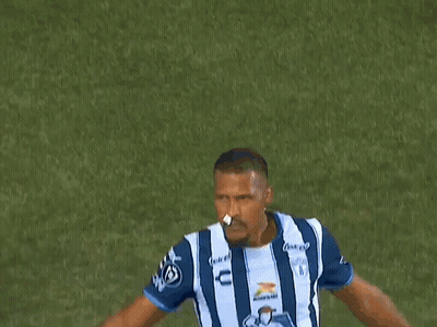 Soccer Player In Emirates Fly Better Jersey Celebrates GIF