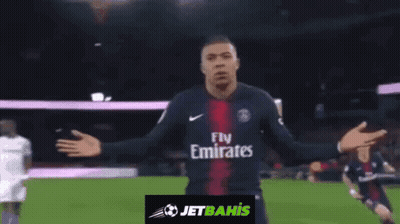 Soccer Player In Fly Emirates Jersey Celebrating Goal GIF
