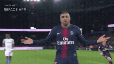 Soccer Player In Fly Emirates Jersey On Field GIF