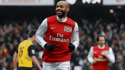 Soccer Player In Fly Emirates Jersey Running GIF