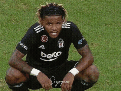 Soccer Player In Fly Emirates Jersey Shakes Hands GIF