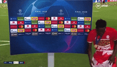 Soccer Player In Front Of BT Sport Advertisement GIF