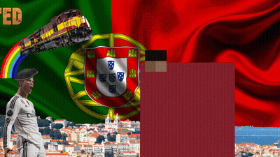 Soccer Player In Front Of Portuguese Flag GIF