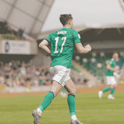 Soccer Player In Green Jersey Number 17 GIF