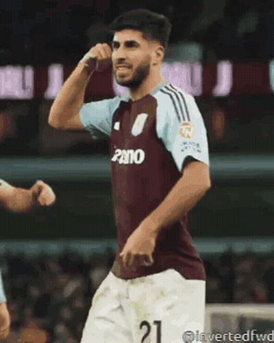 Soccer Player In Maroon Jersey Number 21 GIF