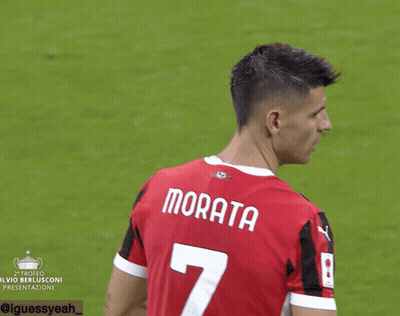 Soccer Player In Morata Jersey GIF