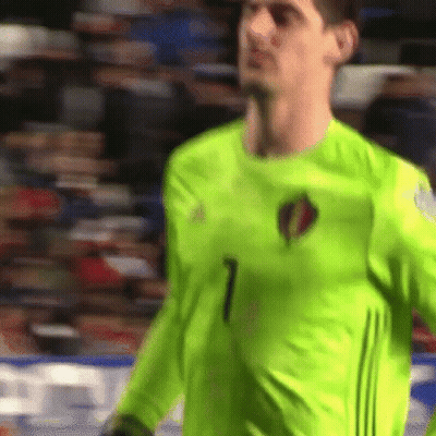 Soccer Player In Neon Green Jersey Number 1 GIF
