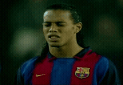 Soccer Player In Nike Jersey With FCB Logo GIF