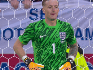 Soccer Player In Number 1 Jersey At Net GIF