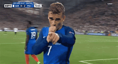 Soccer Player In Number 7 Jersey Pointing At Camera GIF