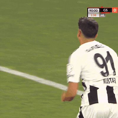 Soccer Player In Number 91 Jersey Celebrating Goal GIF