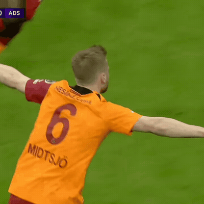 Soccer Player In Orange Jersey Number 6 GIF