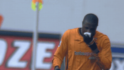 Soccer Player In Orange Totesport Jersey GIF