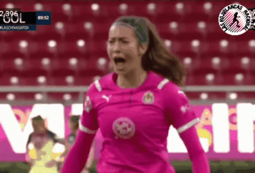 Soccer Player In Pink Jersey Gol GIF