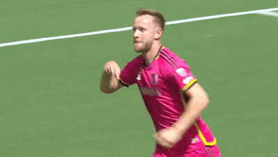 Soccer Player In Pink Purina Jersey Running GIF