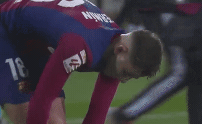 Soccer Player In Purple And Blue Jersey Kneeling GIF