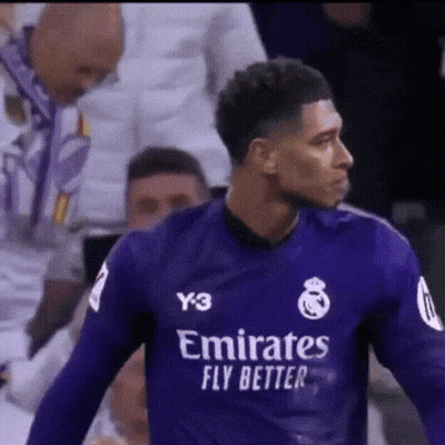 Soccer Player In Purple Emirates Fly Better Shirt GIF
