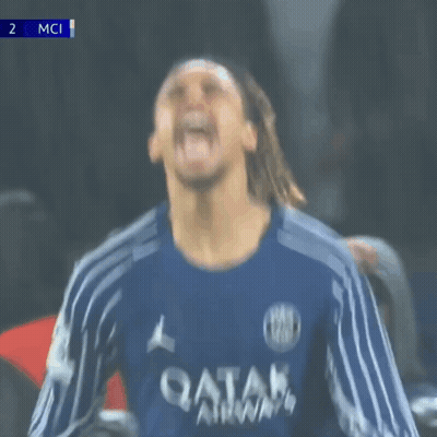 Soccer Player In Qatar Airways Jersey Celebrates Goal GIF