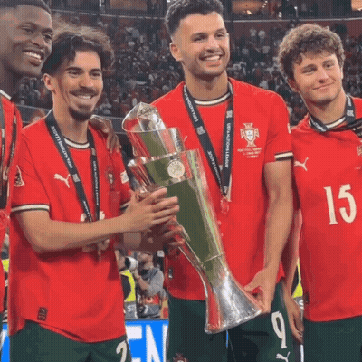 Soccer Player In Qatar Airways Jersey Celebrates With Teammates GIF